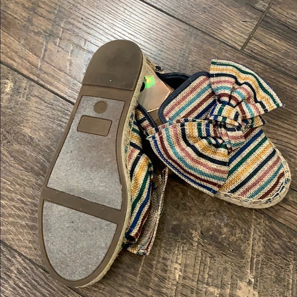 Bow Knot Stripe Espadrilles Slides - Picture 3 of 5